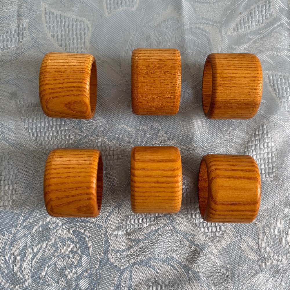 Set of 6 Wooden Napkin Rings